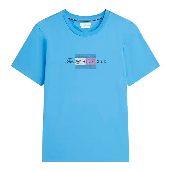 Tommy Hilfiger T-shirts Bleu - T-shirt en maille avec logo graphique - XL - Ref 36 €